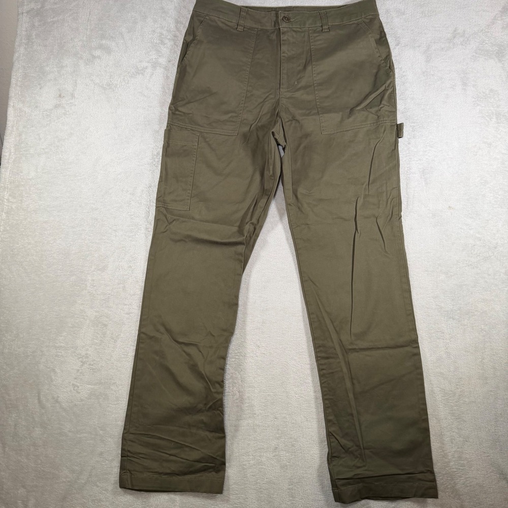 Tentree Mens Destination Canvas Utility Cargo Pants Olive Green 33 TCM5441‎